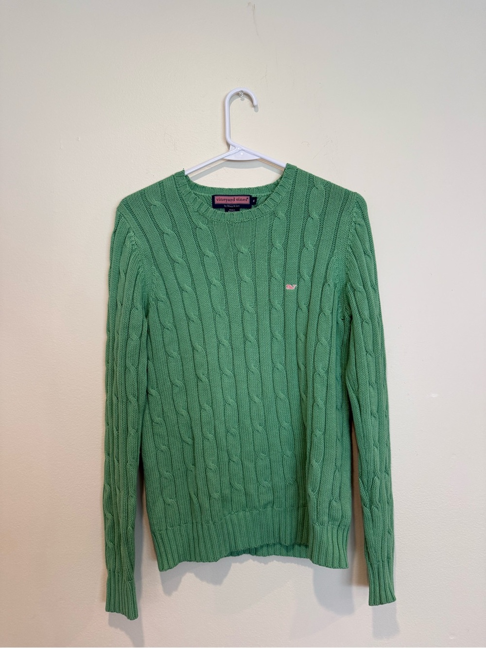 Vineyard Vines Women's Medium Green Cable Knit Sweater
